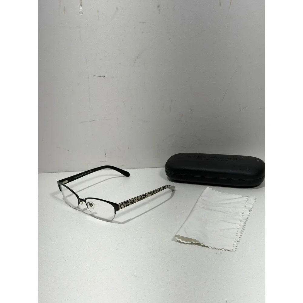Kate Spade Shayla 0W33 Black Semi-Rimless‎ Cat Eye Eyeglasses Frames 51-17-135